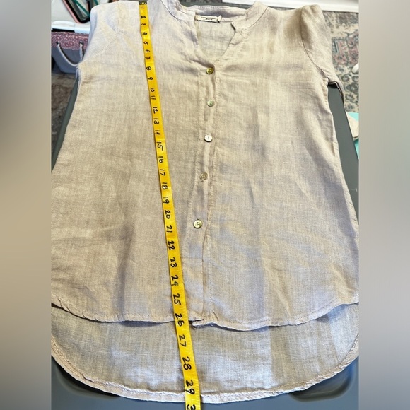 LUNGO L’ARNO Beige Linen long sleeve top size S. - Picture 13 of 13